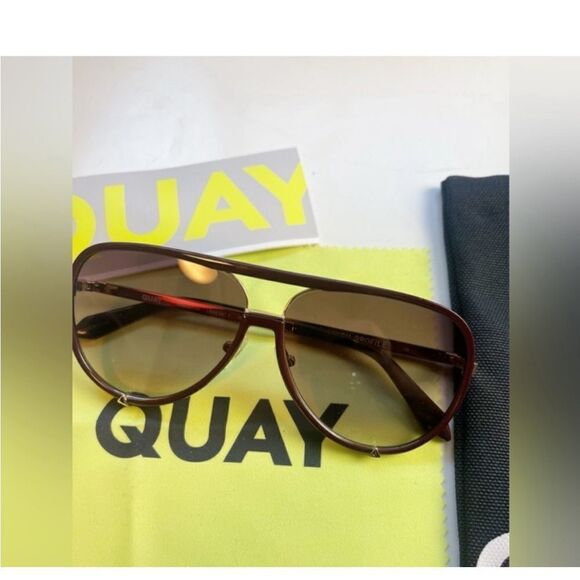 Quay Australia High Profile Aviator Espresso Frames/Brown Lenses New in case $85 - Picture 3 of 10